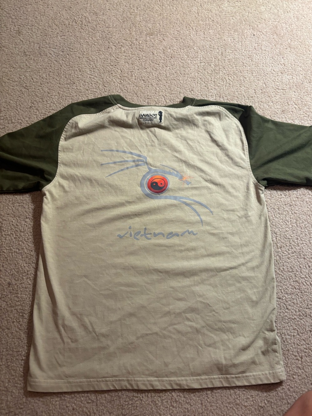 Vietnam Raglan Sleeve T-Shirt - Olive/Beige